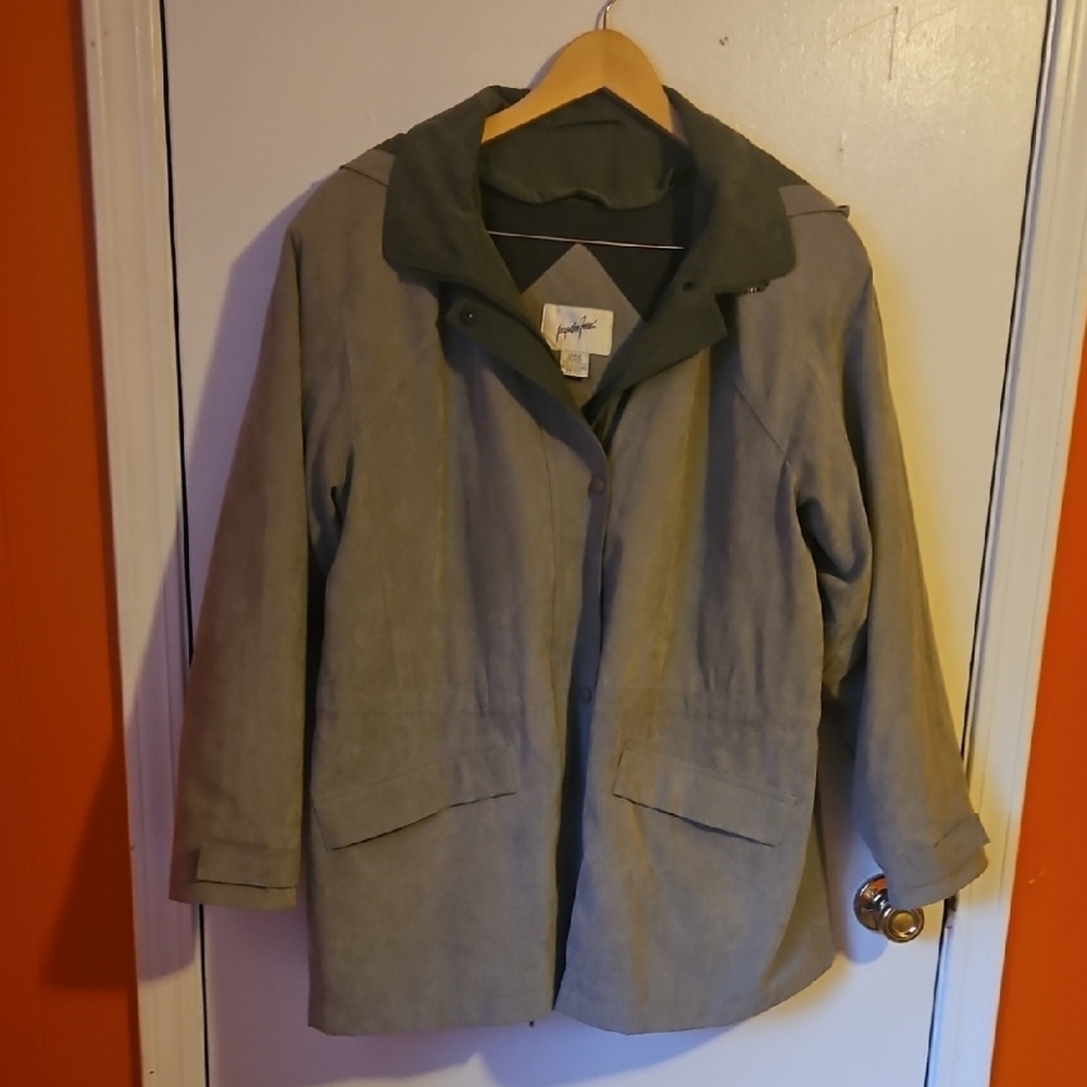 Jacqueline Ferrar Gray Utility Jacket Medium-Weight Relaxed Fit